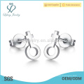 2015 boucle d&#39;oreille en argent sterling en acier inoxydable